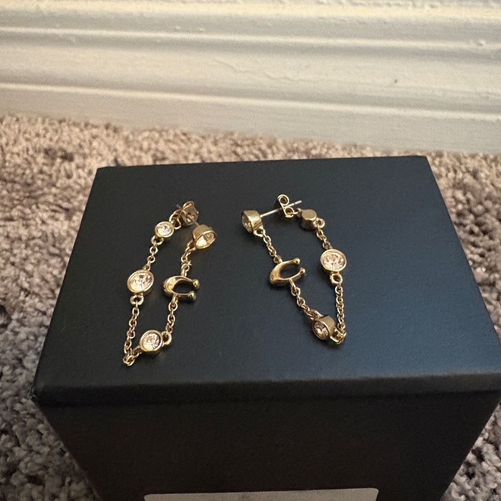 Coach Gold Chain Earrings